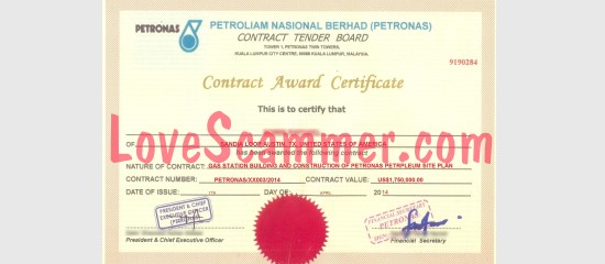 Certificates like this are sometimes used in a 419 scam.